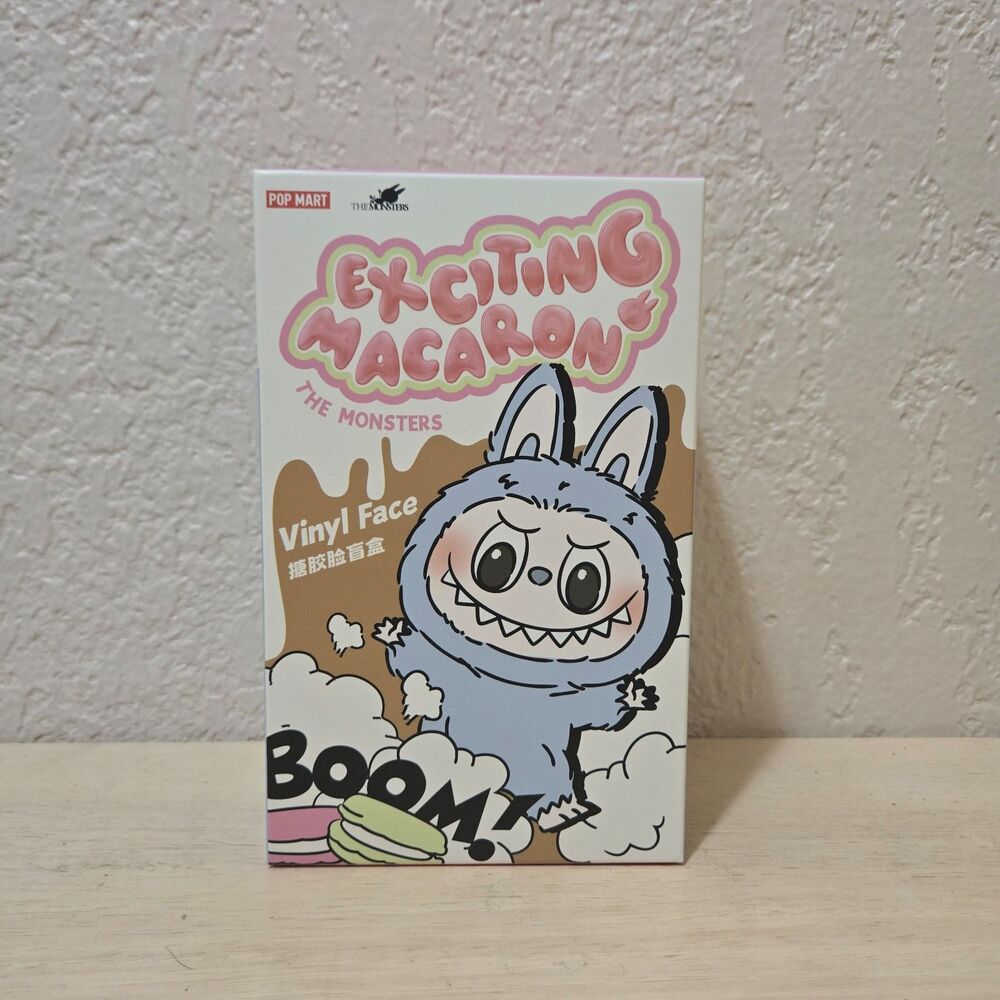 Authentic Pop Mart Exciting Labubu Macaron Plush Pendant - Soymilk